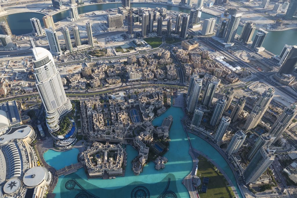 Vista aerea dello skyline di Dubai